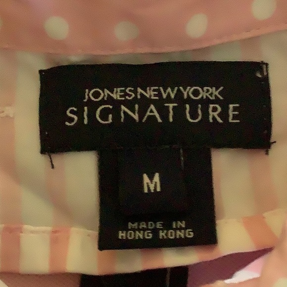 JONES NEW YORK Pink Long Sleeve Top with removable dickie and reversible cuffs M - Picture 3 of 7